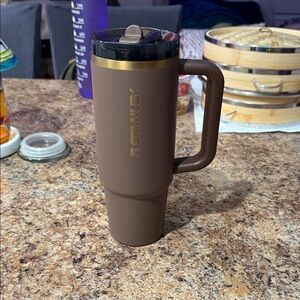 Stanley Matte Brown Mug with Gold Trim